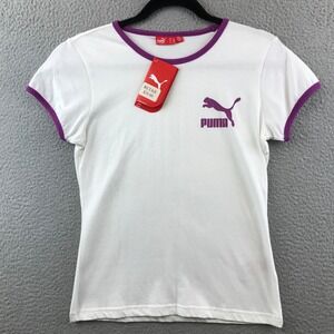 New Puma Womens Ringer Tee Top baby Tee  Sport Style Medium